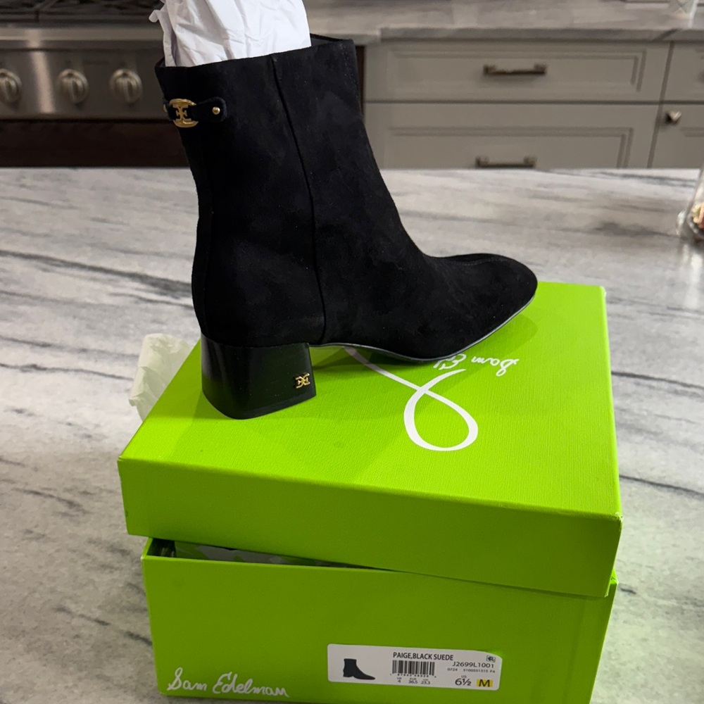 Sam Edelman Black Suede Ankle Booties